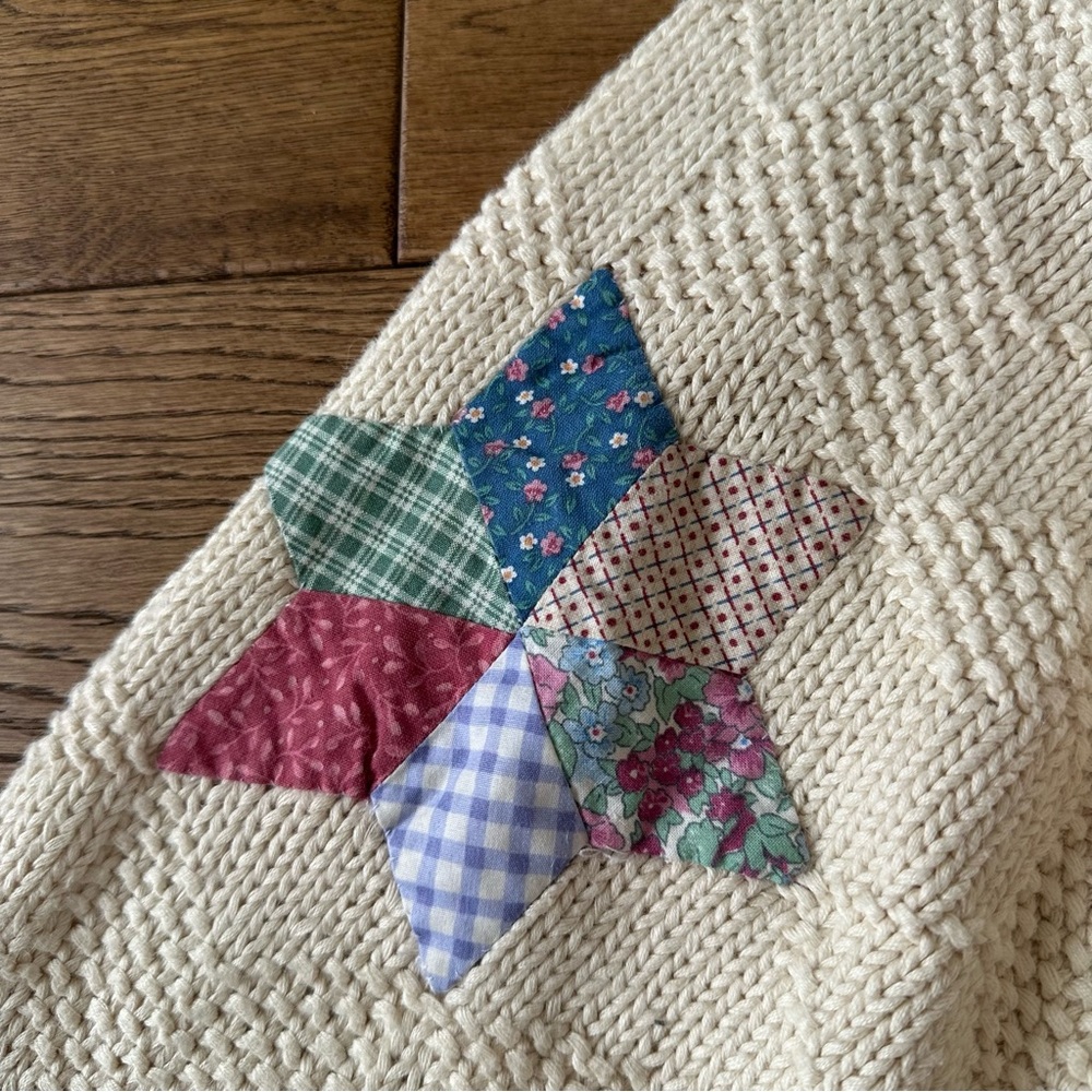 RARE Vintage Patchwork Knit Cardigan Sweater L - Picture 11 of 11